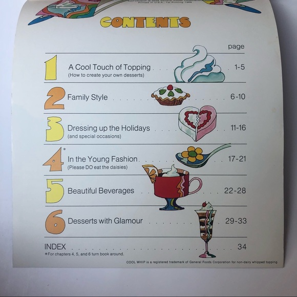 The Well Dressed Dessert Flip Page Cookbook 1st Print Vintage 1969 Cool Whip - Picture 5 of 9